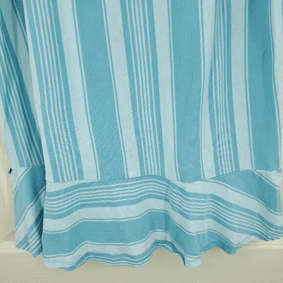 Patagonia Alpine Valley Pull On Drawstring Flutter Hem Skirt M Blue/White Stripe - Picture 13 of 16